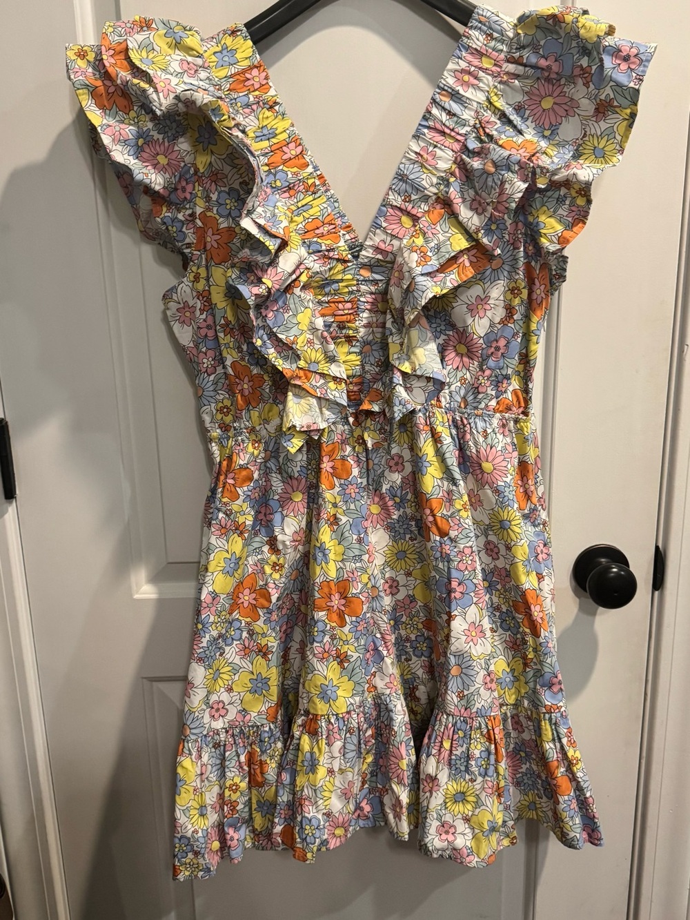 Karlie Floral Ruffle Sundress - Yellow, Orange & Pink